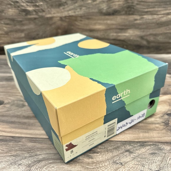 NIB Earth Attalea Bonaire 8M Peep Toe Open Heel Wedge Bootie Sandal Ginger - Picture 10 of 12